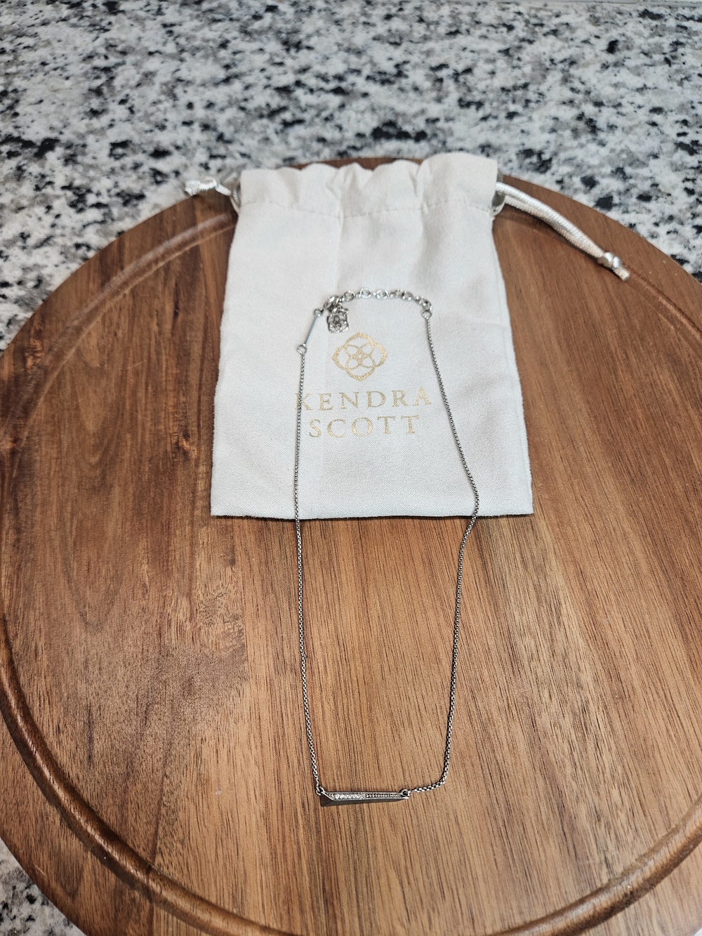 Kendra Scott Silver Minimal Bar Necklace